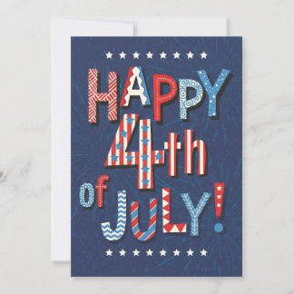Cartão De Festividades Arte do Dia da Independência Celebração Patriótica
