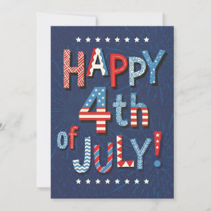 Cartão De Festividades Arte do Dia da Independência Celebração Patriótica