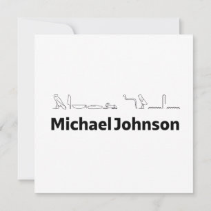 Cartão De Festividades Arte do Nome Michael Johnson com Hieróglifos