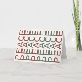 Cartão De Festividades Arte em Linha Arquitetônica | Paz de Natal Nórdica