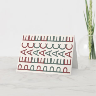 Cartão De Festividades Arte em Linha Arquitetônica Paz de Natal Nórdica
