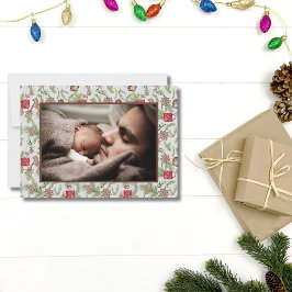 Cartão De Festividades Arte Escandinava Nórdica Uma Família Foto Natal