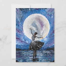 Cartão De Festividades Arte feita à mão - dançando com a lua 