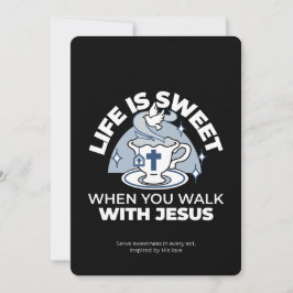 Cartão De Festividades Arte Fiável - Teacup com Cruz e Dove