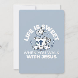 Cartão De Festividades Arte Fiável - Teacup com Cruz e Dove