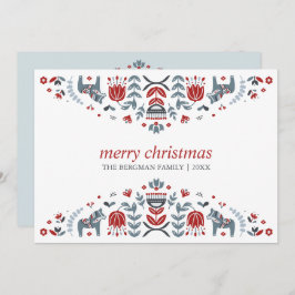 Cartão De Festividades Arte Folclórica Nórdica | Feriados de Natal em Cav