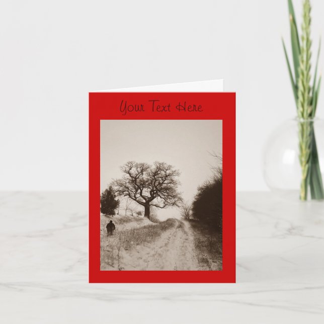 Cartão De Festividades arte fotográfica na cena de neve de inverno (Frente)