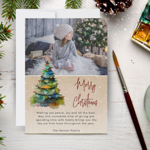 Cartão De Festividades Arte Fotográfico Festivo de Árvore de Natal em Aqu