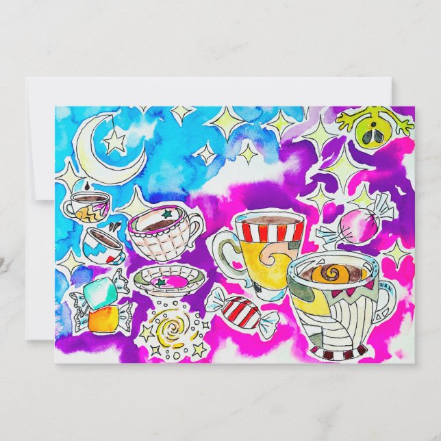 Cartão De Festividades Arte Funky (Frente)