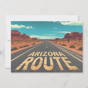 Cartão De Festividades Arte Gráfico da Estrada do Deserto da Rota do Ariz