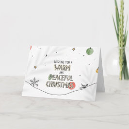 Cartão De Festividades Arte Minimalista de Natal Quente e Pacífico