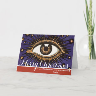 Cartão De Festividades Arte Místico Celestial Olho que Tudo Vê Vintage
