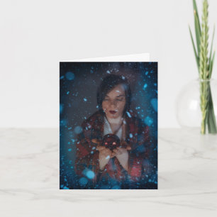 Cartão De Festividades Arte nevado de Photoshop do Natal