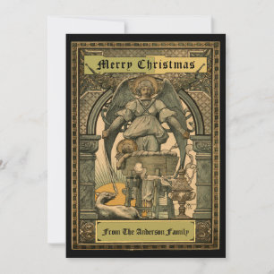 Cartão De Festividades Arte Nova Natal Natividade Era Vitoriana 1889