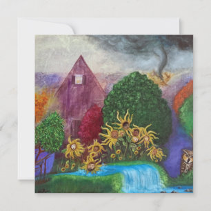 Cartão De Festividades Arte Original Enterrada