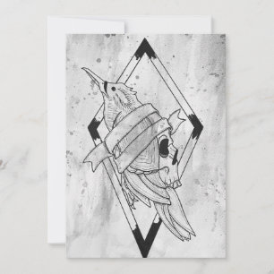 Cartão De Festividades Arte Pagã Gótica de Caveira