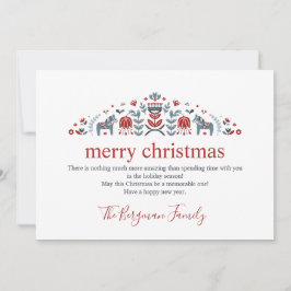 Cartão De Festividades Arte Popular Escandinava Foto Cavalo Dala Natal