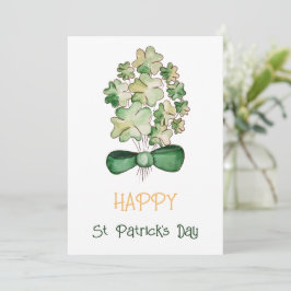 Cartão De Festividades Arte Por Aquarela De Shamrock Sortudo
