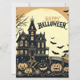 Cartão De Festividades Arte retrô de feliz Halloween