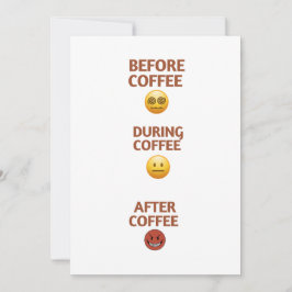 Cartão De Festividades Arte Vetorial do Humor do Café Antes Durante Depoi