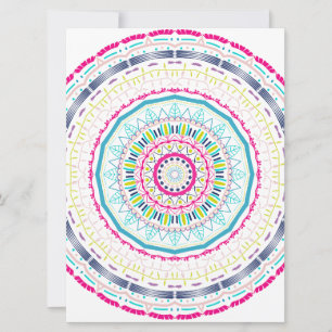 Cartão De Festividades Arte Vibrante e Colorida de Mandala