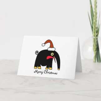 Cartão De Festividades Artes bonitinhas de Natal: elefante negro