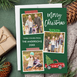 Cartão De Festividades Artesanato de Script de Pincel Fita Vermelha Natal