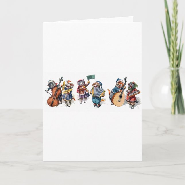 Cartão De Festividades Arthur Thiele - Gatos Jogando Instrumentos Musicai (Frente)