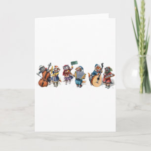 Cartão De Festividades Arthur Thiele - Gatos Jogando Instrumentos Musicai