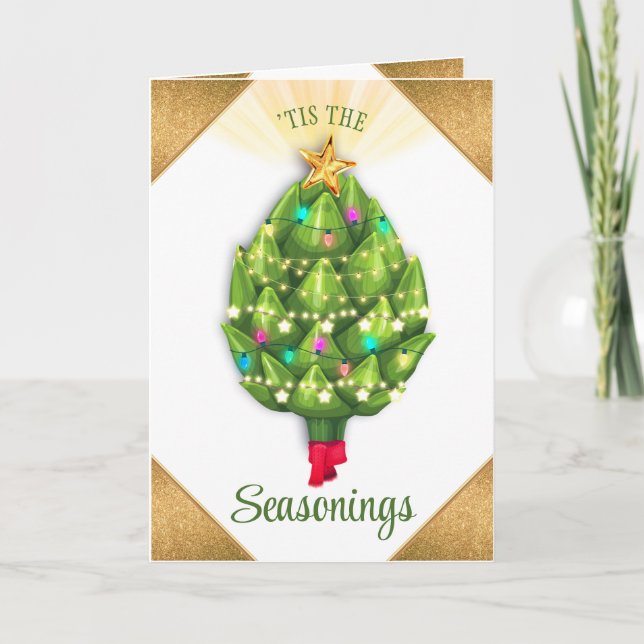 Cartão De Festividades Artichoke restaurante de cozinha de chef de Natal (Frente)