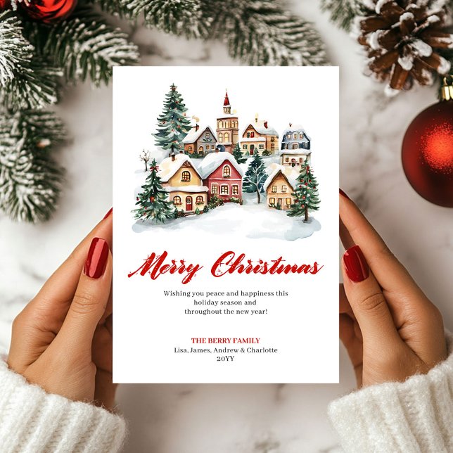 Cartão De Festividades Artistic Classic Christmas Scene Greeting Card (Artistic Classic Christmas Scene Greeting Card)