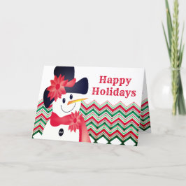 Cartão De Festividades Artistic Snowman Designer Folded Holiday Card