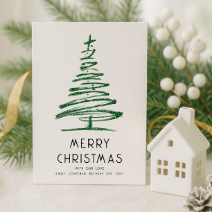 Cartão De Festividades Artsy Green Glitter Tree Feliz Natal