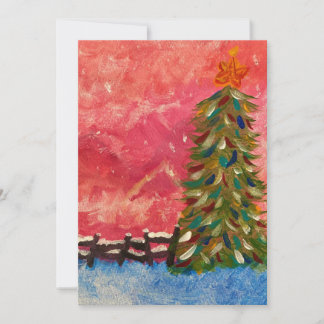 Cartão De Festividades Árvore ao Crepúsculo