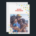 Cartão De Festividades Árvore Colorida e Foto Moderna de Star Confetti<br><div class="desc">Árvore esplêndida e confete estelar enquadram sua foto de família neste cartão de Natal moderno e minimalista. Personalize a frente do cartão com sua saudação, nome e foto sazonais. O representante de fronteiras com padrões de coordenação tem muito espaço vazio esperando que seu toque pessoal adicione mais fotos ou uma...</div>