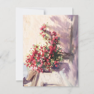 Cartão De Festividades Árvore Crepe Myrtle Em Aquarelas