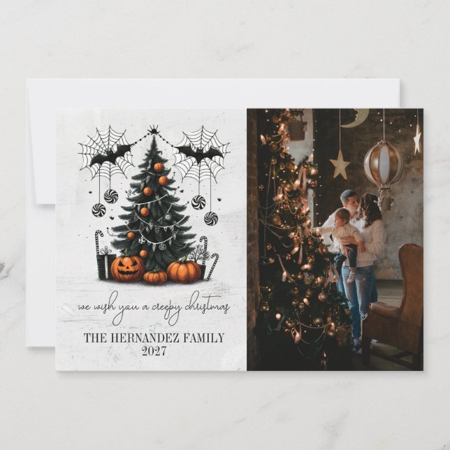 Cartão De Festividades Árvore de Abóbora de Férias (Frente)