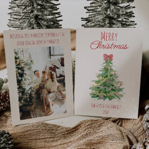 Cartão De Festividades Árvore de Arco de Natal Vermelho e Vermelho, Color