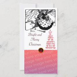 Cartão De Festividades ÁRVORE DE AVES E NATAL SENHORA Negra GEM Negra