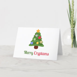 Cartão De Festividades Árvore de Criptmas feliz Bitmoney Litecono Natal