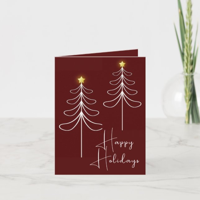 Cartão De Festividades Árvore de Férias (Frente)