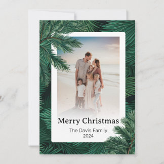 Cartão De Festividades Árvore de Fotos da Família Feliz de Natal