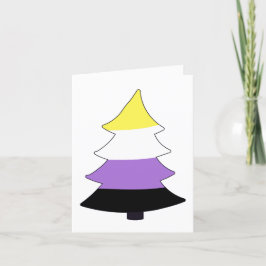 Cartão De Festividades Árvore de Holigay do Orgulho Não Binário