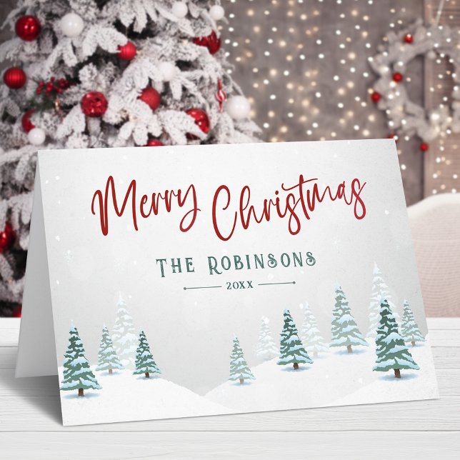 Cartão De Festividades Árvore de inverno feliz Na moda de Natal (Available in high quality print or digital download for quick text messaging, email or self print.)