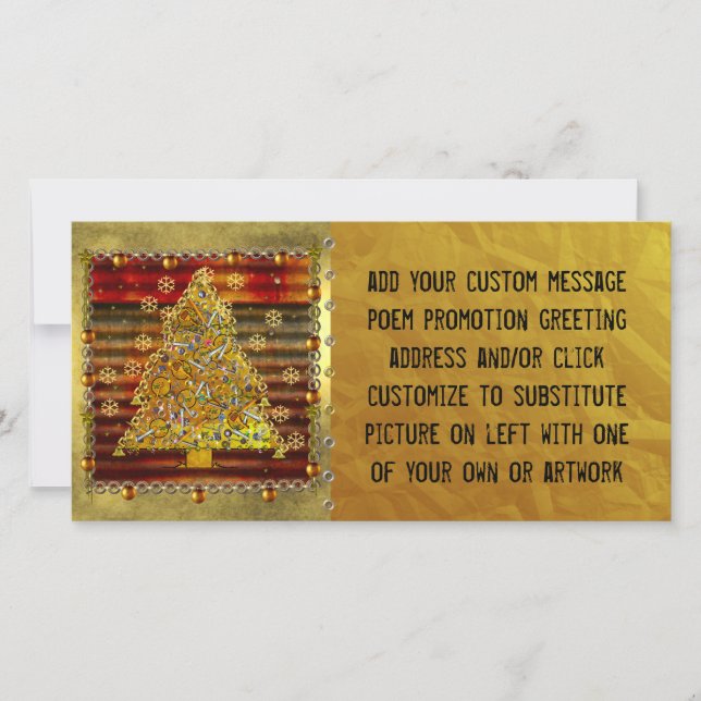 Cartão De Festividades Árvore de metal natalino (Frente)