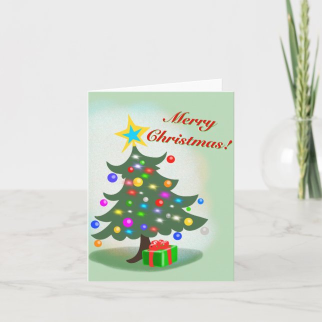 Cartão De Festividades Árvore de Natal (Frente)