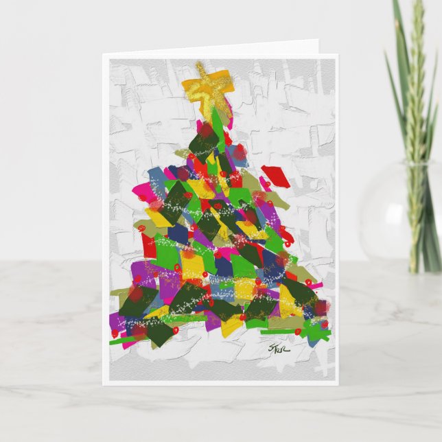 Cartão De Festividades Árvore de Natal (Frente)