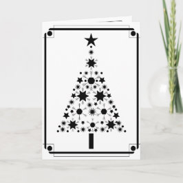 Cartão De Festividades Árvore de Natal abstrato Art Negra e Branca
