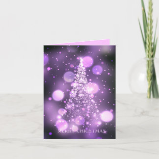 Cartão De Festividades Árvore de Natal Alegre com Bokeh Brilhante