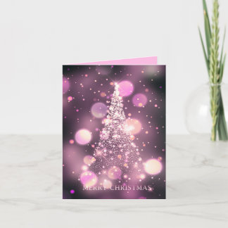 Cartão De Festividades Árvore de Natal Alegre com Bokeh Brilhante